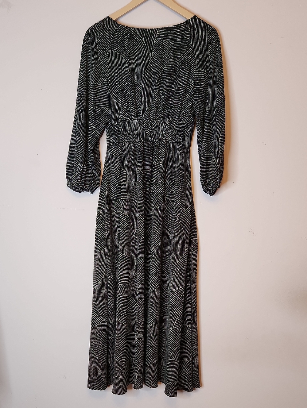 MADEWELL Geo Dot Print Balloon Sleeve Georgette Midi Dress, size S - Picture 4 of 16